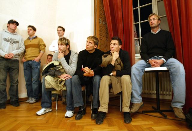 Jürgen Klopp (far right) and Marco Rose (third from right) at an October 2004 FSV Event