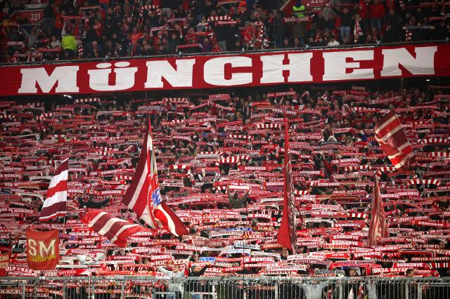 The Allianz Arena's Südtribüne during Bayern's Champions' League fixture against SL Benfica