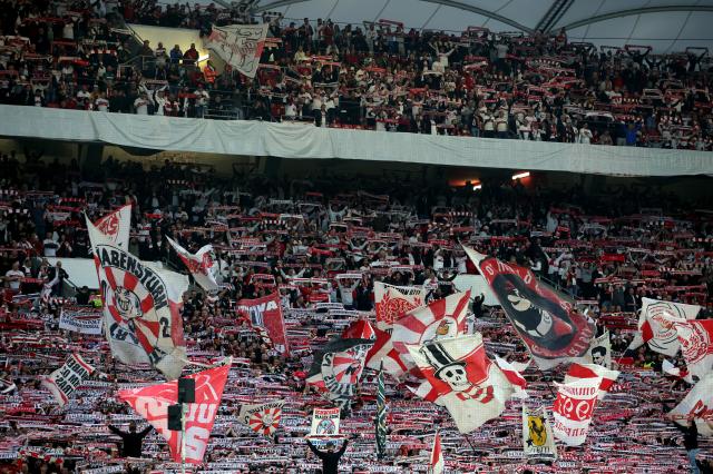 VfB Stuttgart fans at the MHP Arena earlier this season.