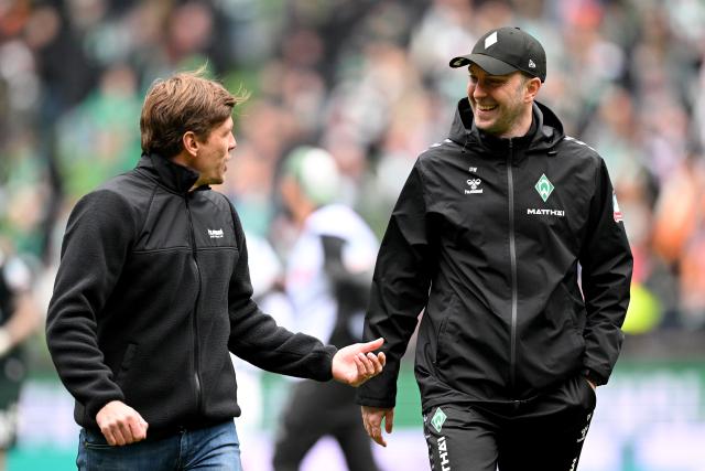 SV director of professional football Clemens Fritz and head-coach Ole Werner.