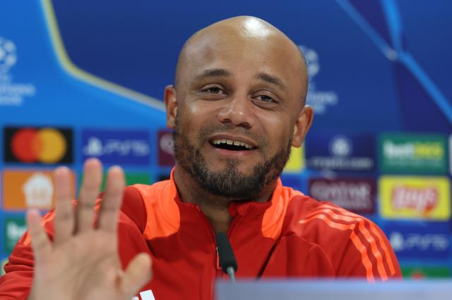 VIncent Kompany at Bayern München's Champions League Round of 16 press conference.