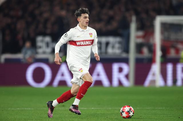 Ameen Al-Dakhil in action for Stuttgart against Paris Saint Germain